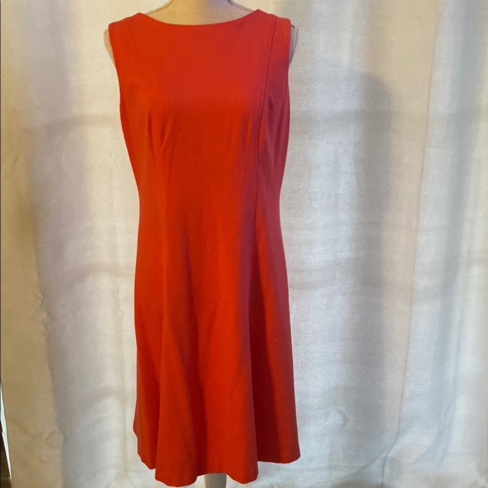 Talbots orange Sleeveless A-Line Midi Dress